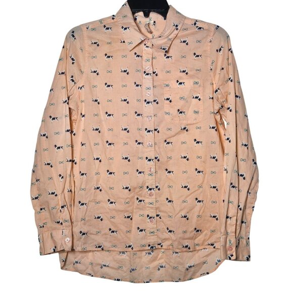 Red Camel Womens Multicolor Dog Print Button Shirt Size Small Light Animal Lover - Picture 1 of 9